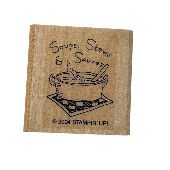 Stampin Up! 2004 Whats For Dinner Recipe Rubber Stamp Set Veggies Cake Cooking P - Picture 8 of 13